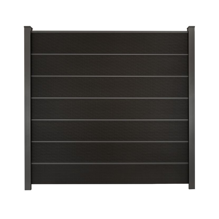 Steckzaun 'Solid Grande Premium' BPC/Aluminium schwarz/anthrazit 180 x 180 cm