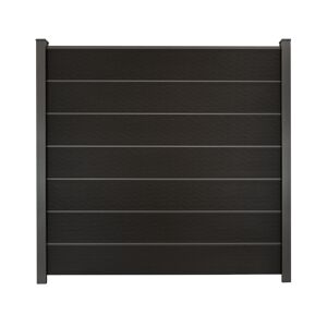 Steckzaun 'Solid Grande Premium' schwarz inklusive Aluminium-Lisenen anthrazit 180 x 180 cm