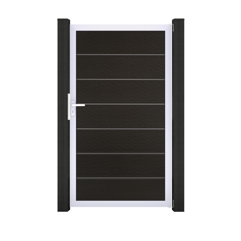 Einzeltor 'Solid Grande Premium' BPC/Aluminium Universal DIN schwarz/silber 100 x 180 cm
