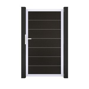 Einzeltor 'Solid Grande Premium' BPC/Aluminium Universal DIN schwarz/silber 100 x 180 cm