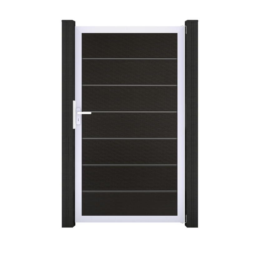 Einzeltor 'Solid Grande Premium' BPC/Aluminium Universal DIN schwarz/silber 100 x 180 cm