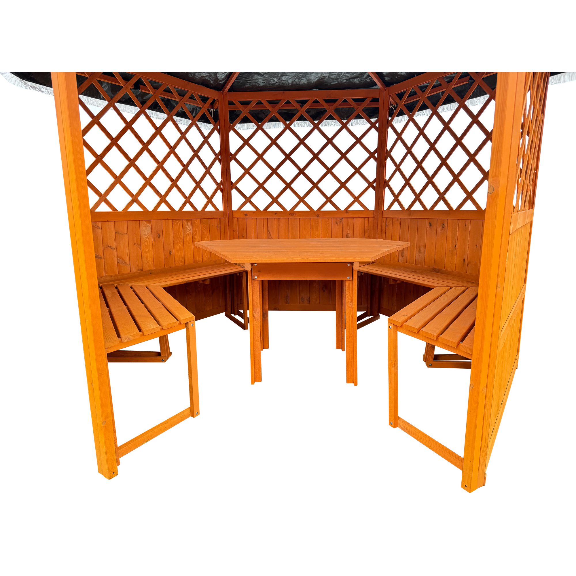 Pavillon 'Marburg' Holz grün inklusive Möbel 309 x 211 x 309 cm