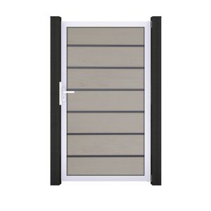 Einzeltor 'Solid Grande Premium' BPC/Aluminium Universal DIN sandfarben/silber 100 x 180 cm