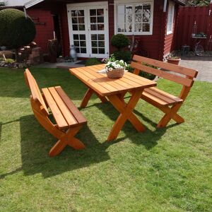 Gartenmöbel-Set 'Landsberg' Holz braun 3-teilig