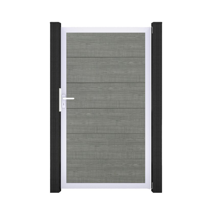 Einzeltor 'BasicLine' Universal DIN grau/silber 100 x 180 cm