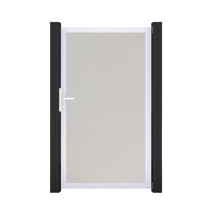 Einzeltor 'BasicLine' Universal DIN weiß/silber 100 x 180 cm