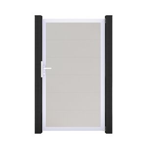 Einzeltor 'BasicLine' Universal DIN weiß/silber 100 x 180 cm
