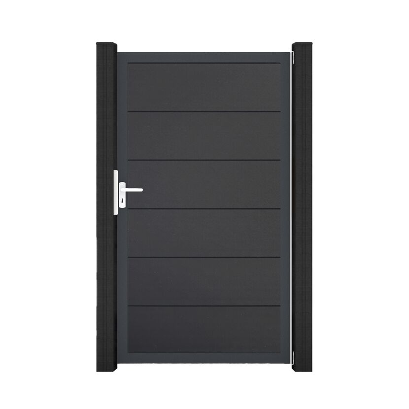 Einzeltor 'BasicLine' Universal DIN anthrazitgrau/anthrazit 100 x 180 cm