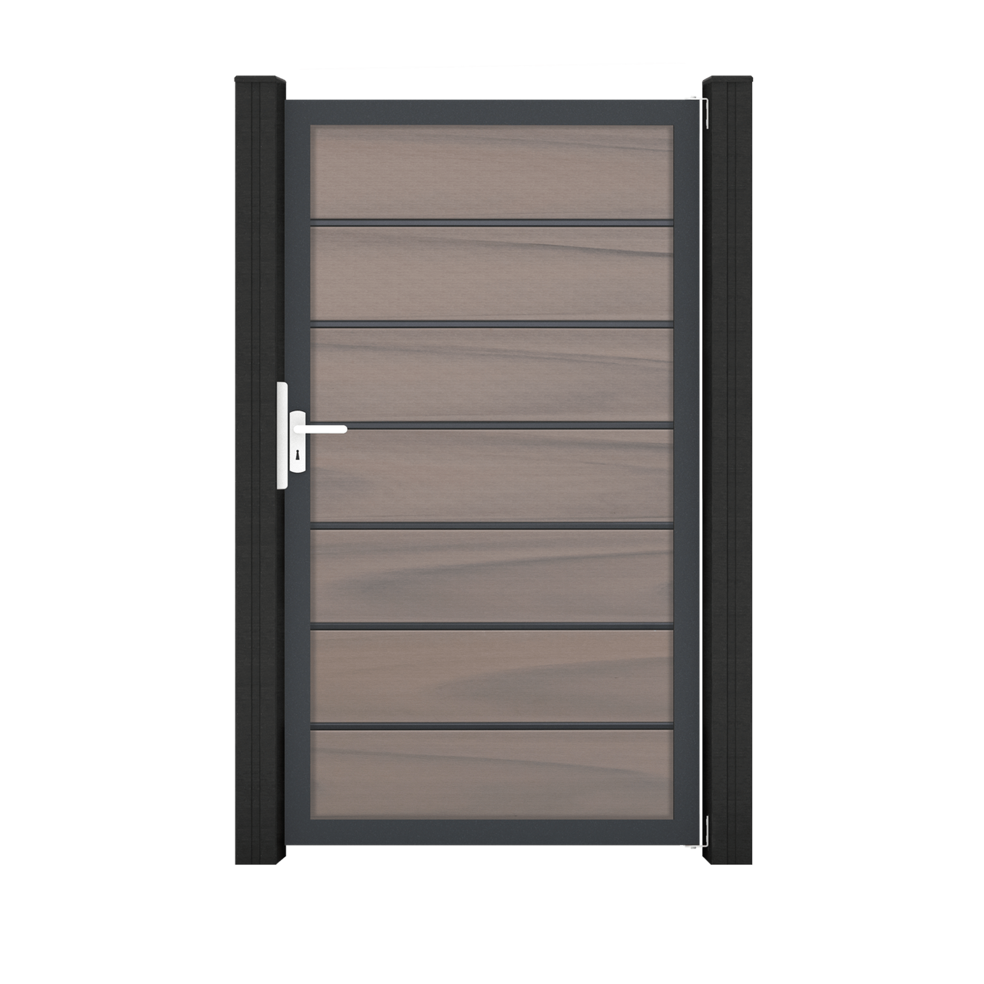 Einzeltor 'Solid Grande Premium' BPC/Aluminium Universal DIN braun/grau/silber/anthrazit 100 x 180 cm