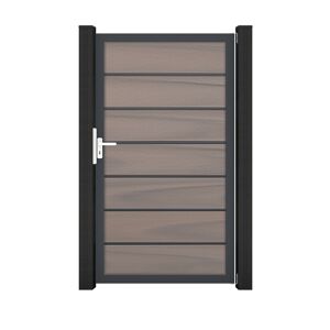 Einzeltor 'Solid Grande Premium' BPC/Aluminium Universal DIN braun/grau/silber/anthrazit 100 x 180 cm