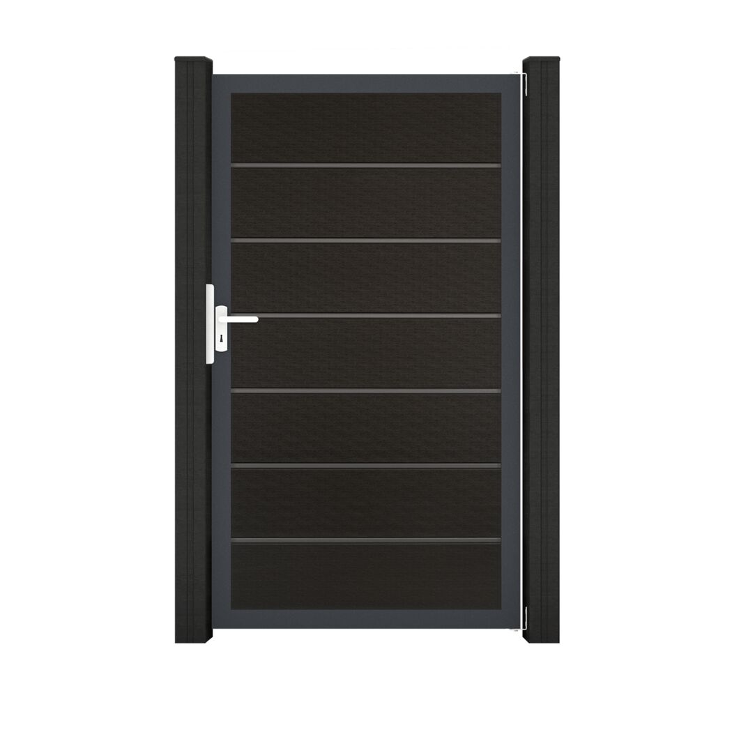 Einzeltor 'Solid Grande Premium' BPC/Aluminium Universal DIN schwarz/anthrazit 100 x 180 cm