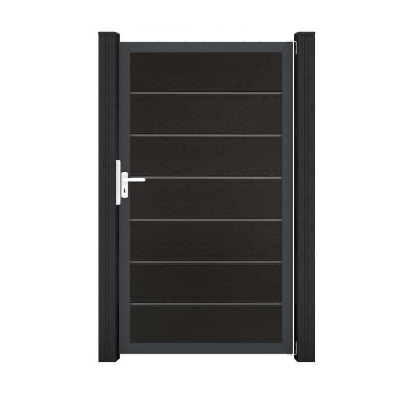 Einzeltor 'Solid Grande Premium' BPC/Aluminium Universal DIN schwarz/anthrazit 100 x 180 cm