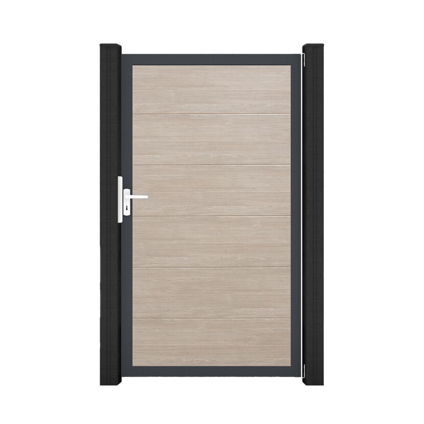 Einzeltor 'BasicLine' Universal DIN Eichefarben hell/anthrazit 100 x 180 cm