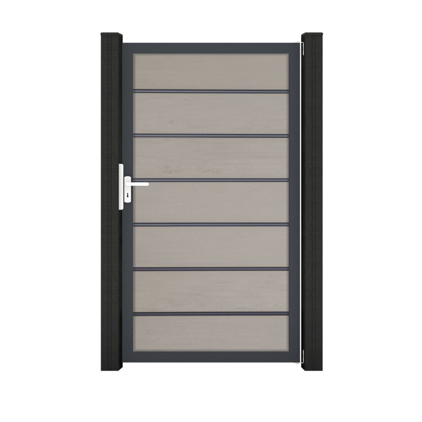Einzeltor 'Solid Grande Premium' BPC/Aluminium sandfarben/anthrazit Sondermaß max. 150 x 180 cm