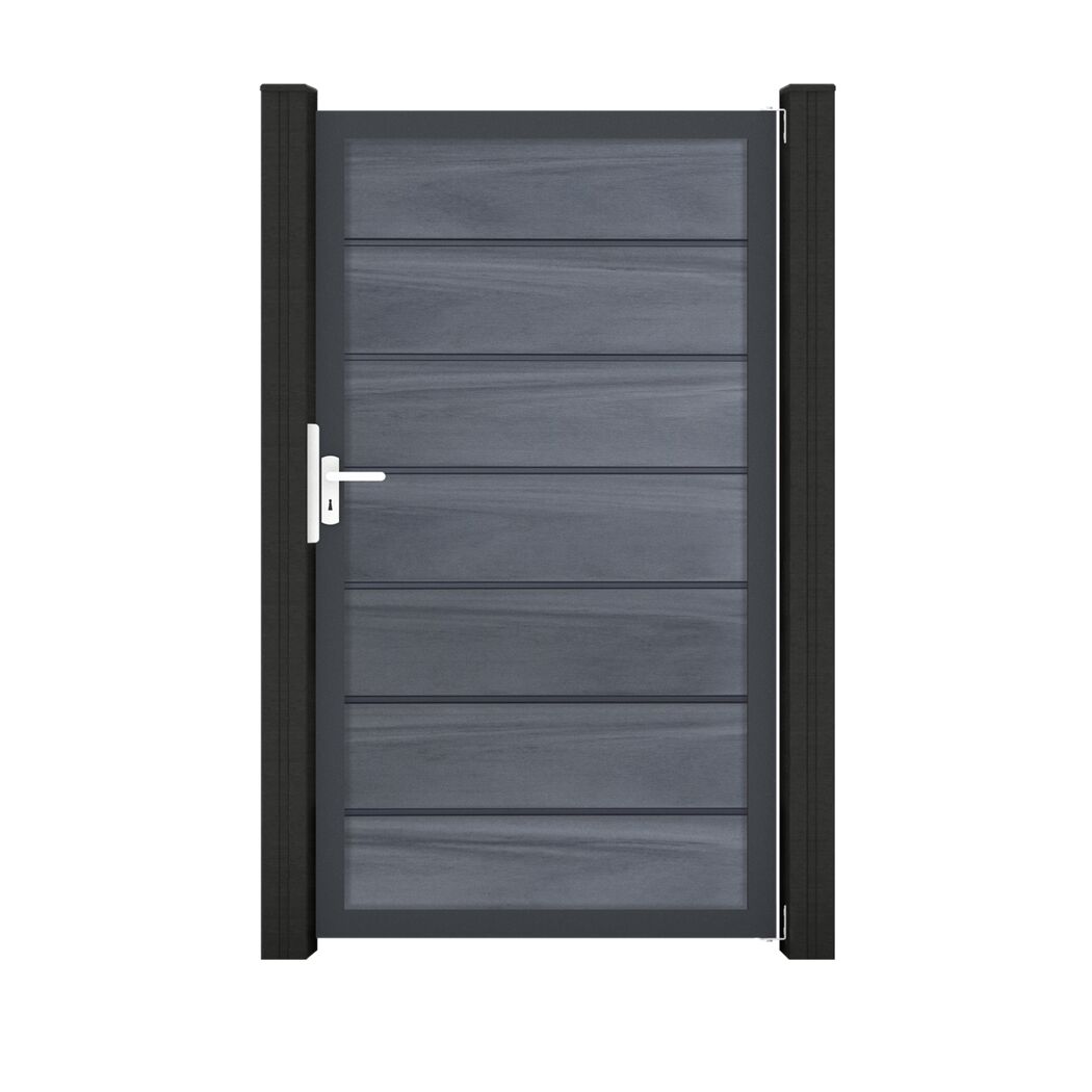 Einzeltor 'Solid Grande Premium' BPC/Aluminium steingrau/anthrazit Sondermaß max. 150 x 180 cm