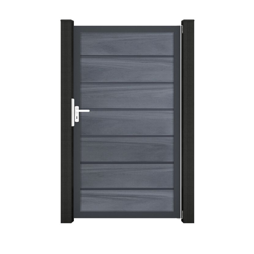 Einzeltor 'Solid Grande Premium' BPC/Aluminium steingrau/anthrazit Sondermaß max. 150 x 180 cm