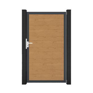 Einzeltor 'BasicLine' Universal DIN Eichefarben Braun/anthrazit 100 x 180 cm