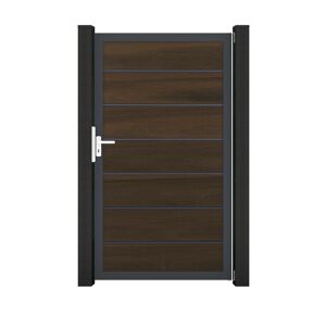 Einzeltor 'Solid Grande Premium' BPC/Aluminium walnussfarben/anthrazit Sondermaß max. 150 x 180 cm