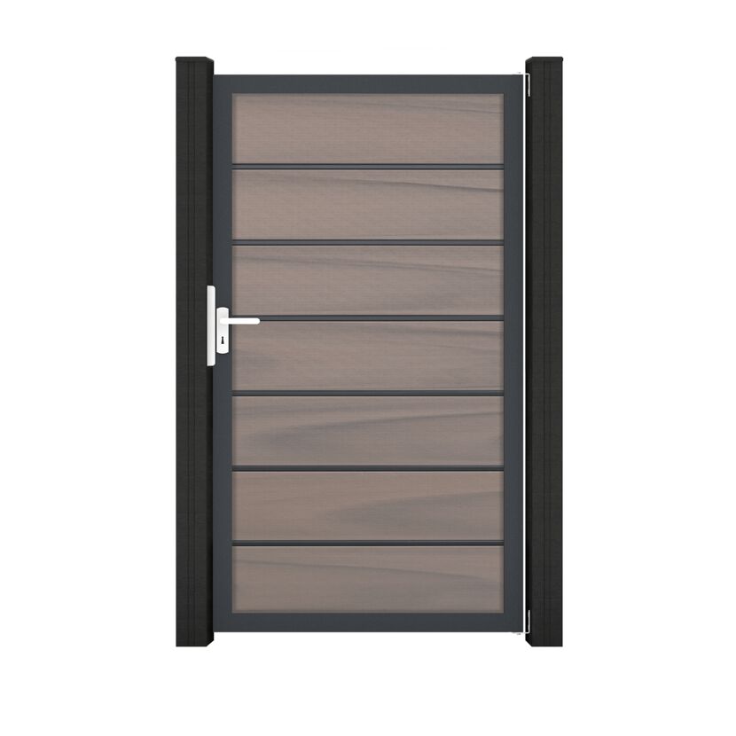 Einzeltor 'Solid Grande Premium' BPC/Aluminium braun/grau/silber/anthrazit Sondermaß max. 150 x 180 cm