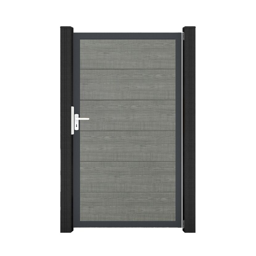 Einzeltor 'BasicLine' Universal DIN grau/anthrazit 100 x 180 cm