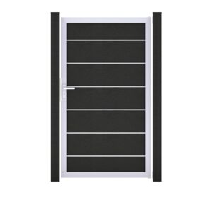 Einzeltor 'Solid Grande Premium' BPC/Aluminium Universal DIN anthrazitgrau/silber 100 x 180 cm