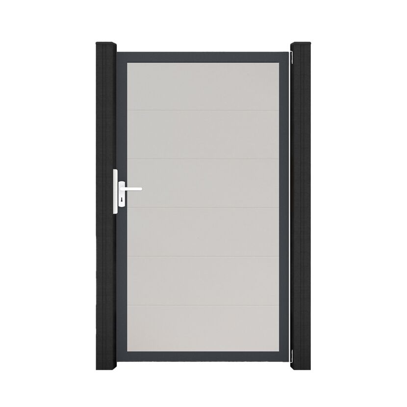 Einzeltor 'BasicLine' Universal DIN weiß/anthrazit 100 x 180 cm