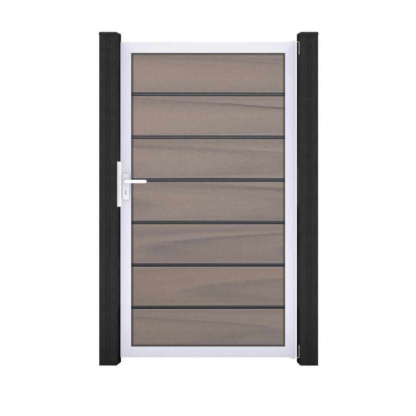 Einzeltor 'Solid Grande Premium' BPC/Aluminium braun/grau/silber Sondermaß max. 150 x 180 cm