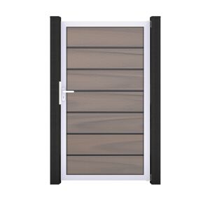 Einzeltor 'Solid Grande Premium' BPC/Aluminium braun/grau/silber Sondermaß max. 150 x 180 cm