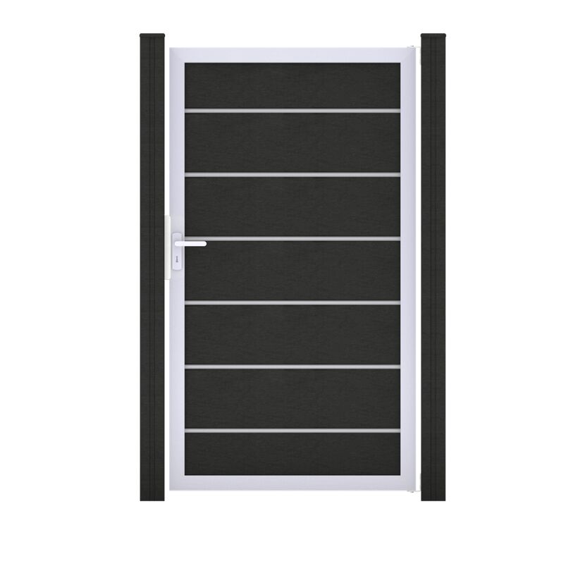 Einzeltor 'Solid Grande Premium' BPC/Aluminium anthrazitgrau/silber Sondermaß max. 150 x 180 cm