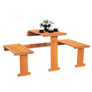 Balkonmöbel-Set Holz braun mit Auflagen 5-teilig