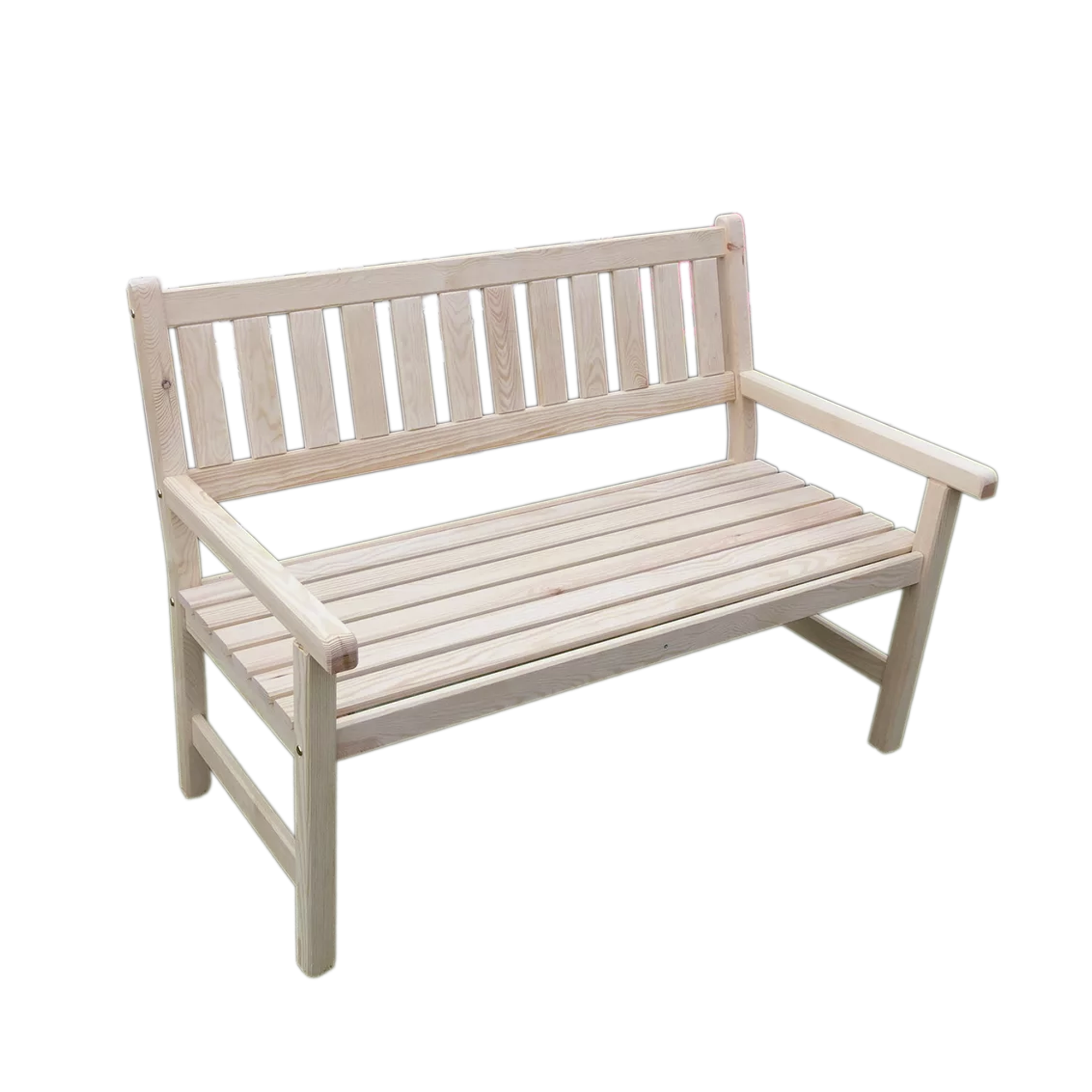 Gartenbank 'Johanna' 2-Sitzer Holz hellbraun 125 x 91 x 71 cm