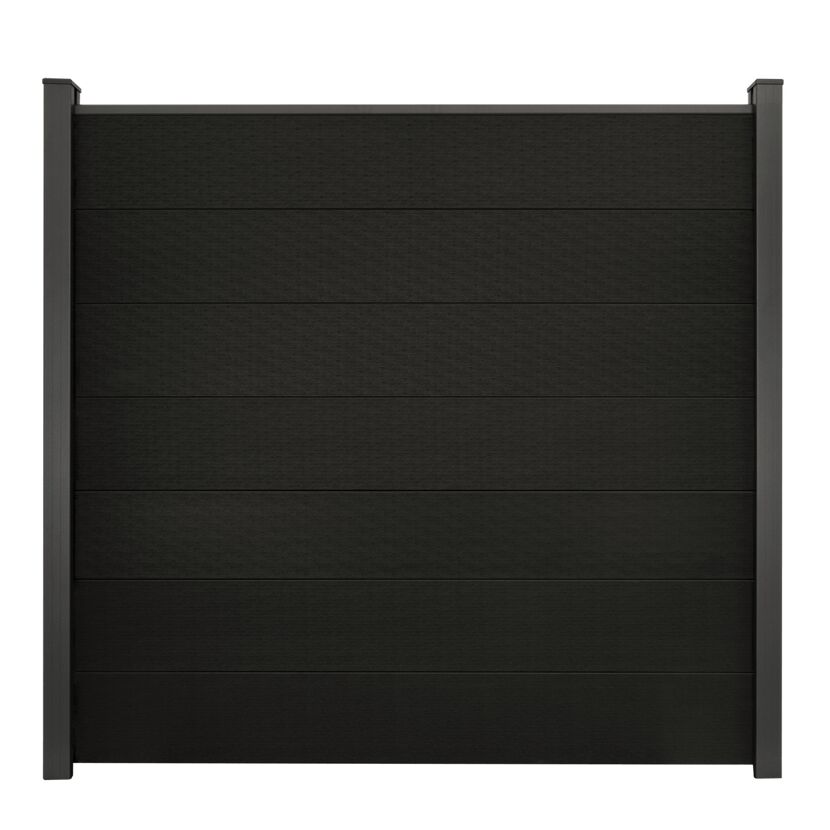 Steckzaun 'Solid Grande' BPC quadratisch schwarz 180 x 180 cm