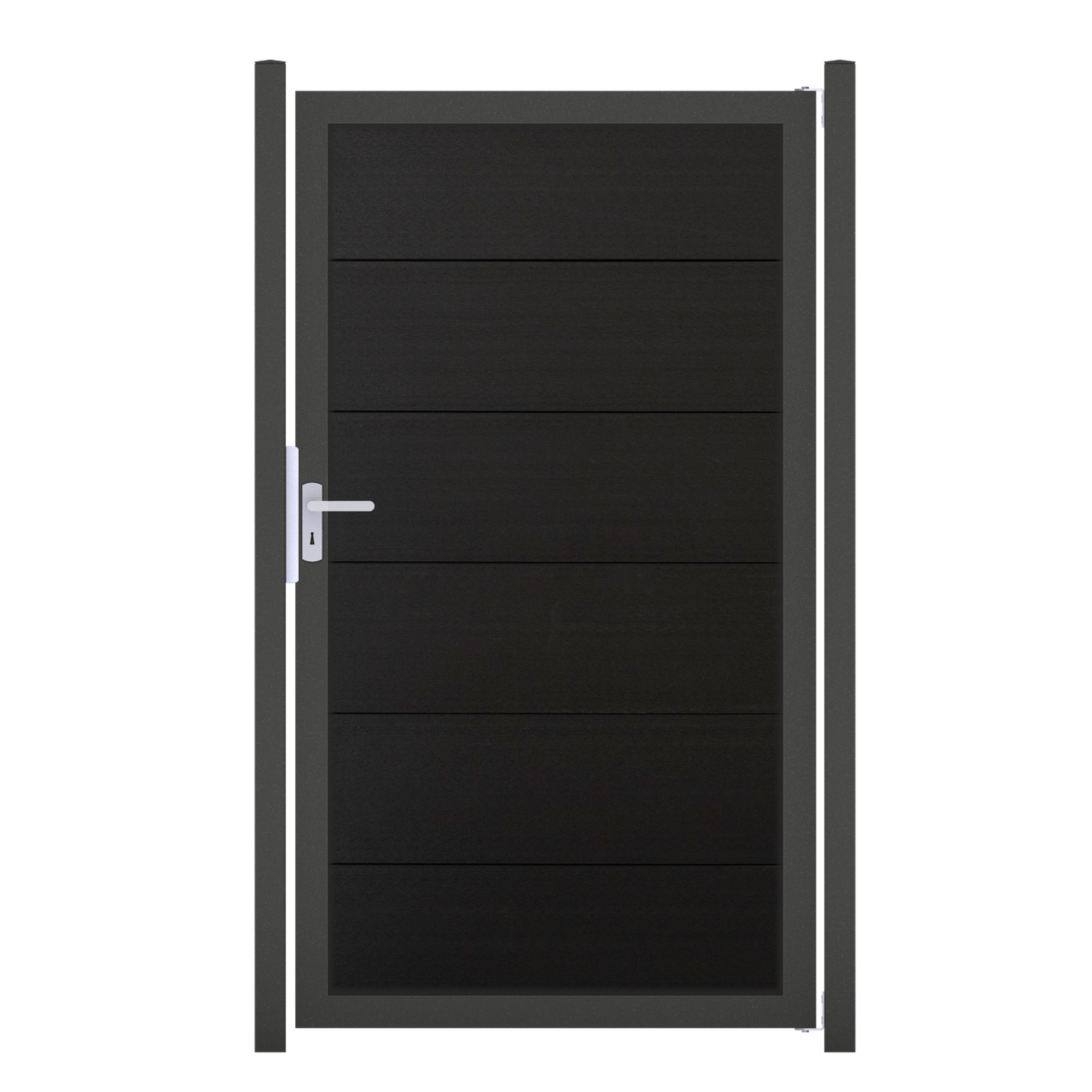 Einzeltor 'Viento' BPC/Aluminium Universal DIN anthrazitgrau/anthrazit 100 x 180 cm