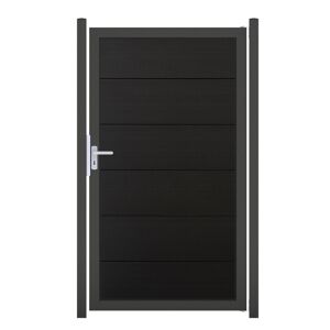 Einzeltor 'Viento' BPC/Aluminium Universal DIN anthrazitgrau/anthrazit 100 x 180 cm