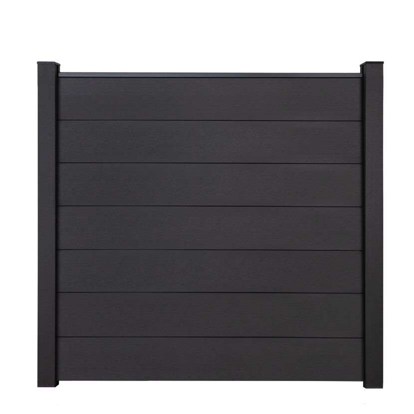 Steckzaun 'Solid Grande' BPC quadratisch anthrazitgrau 180 x 180 cm
