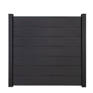Steckzaun 'Solid Grande' BPC quadratisch anthrazitgrau 180 x 180 cm