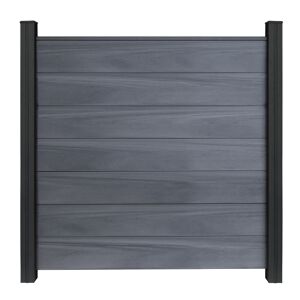 Steckzaun 'Solid Grande' BPC quadratisch steingrau 180 x 180 cm