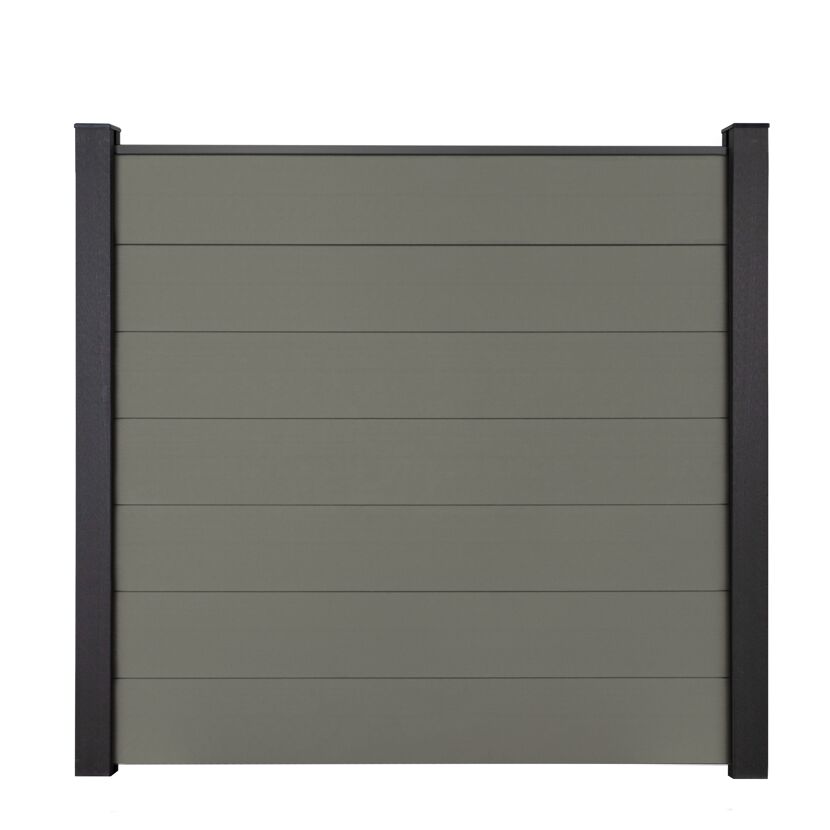 Steckzaun 'Solid Grande' BPC quadratisch grau 180 x 180 cm
