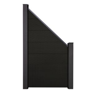 Steckzaun 'Solid Grande' BPC schräg schwarz 90 x 180/90 cm