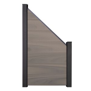 Steckzaun 'Solid Grande' BPC braun/bi-color schräg 90 x 180/90 cm