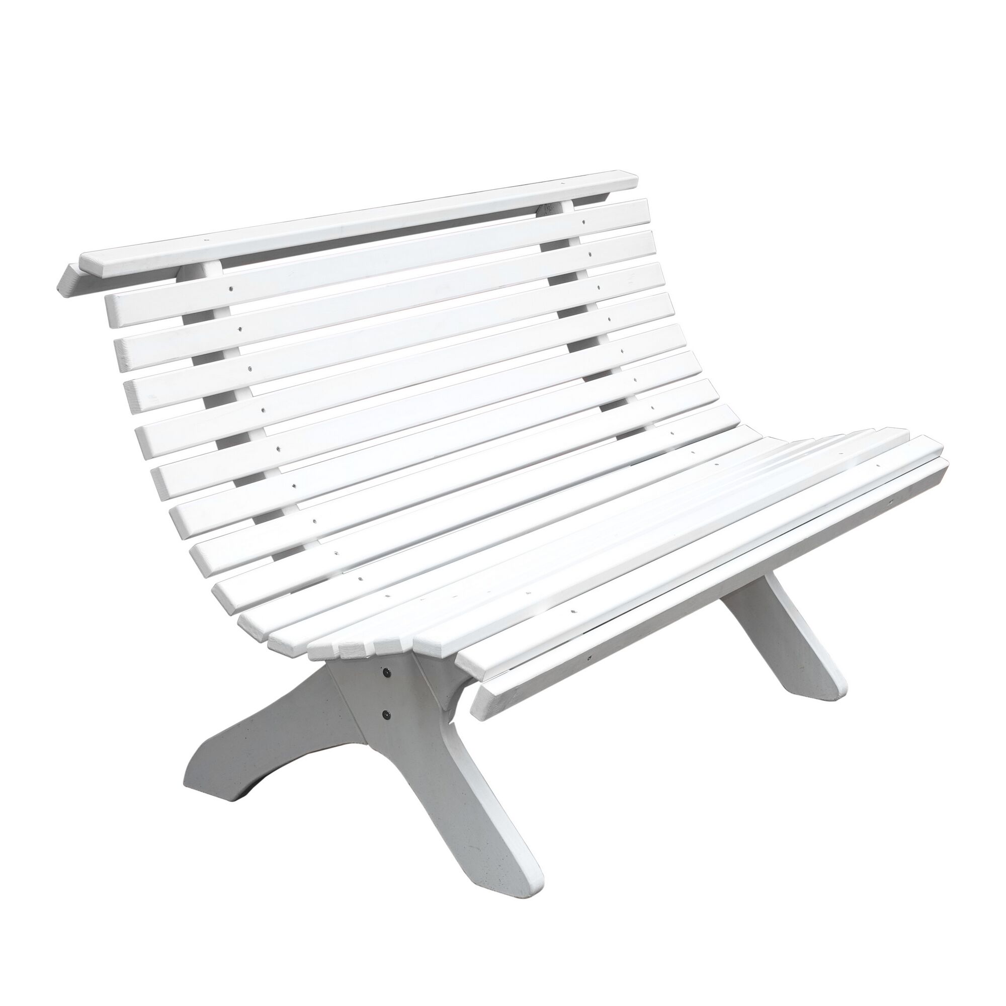 Weiße Gartenbank