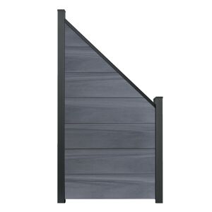 Steckzaun 'Solid Grande' BPC schräg steingrau 90 x 180/90 cm