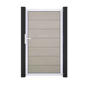 Einzeltor 'Solid Grande' BPC/Aluminium sandfarben/silber 100 x 180 cm