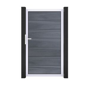 Einzeltor 'Solid Grande' BPC/Aluminium steingrau/silber 100 x 180 cm