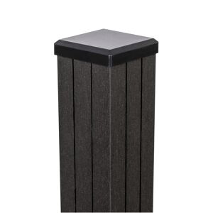 Pfosten 'Fertigzaun' BPC/Stahl anthrazit 7 x 7 x 240 cm