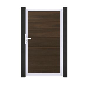 Einzeltor 'Solid Grande' BPC/Aluminium walnussfarben/silber 100 x 180 cm
