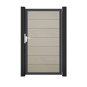 Einzeltor 'Solid Grande' BPC/Aluminium sandfarben/anthrazit 100 x 180 cm