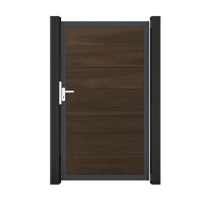 Einzeltor 'Solid Grande' BPC/Aluminium walnussfarben/anthrazit 100 x 180 cm