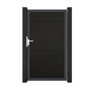 Einzeltor 'Solid Grande' BPC/Aluminium schwarz/anthrazit 100 x 180 cm