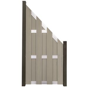 Zaunelement 'Fertigzaun' BPC/Aluminium schräg Sandfarben/silber 84,3 x 180 / 90 cm
